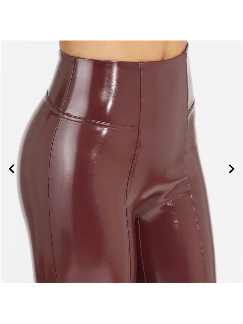 SPANX Faux Patent Leather Leggings Ruby - Picture 11 of 14